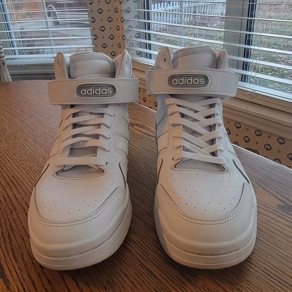 Adidas White Leather Mid Sneakers - Picture 7 of 8